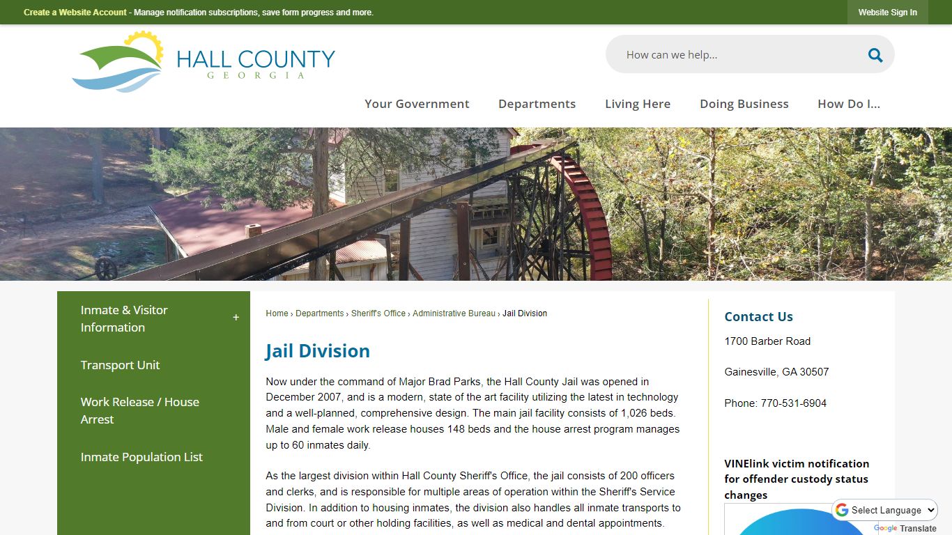 Jail Division | Hall County, GA - Official Website